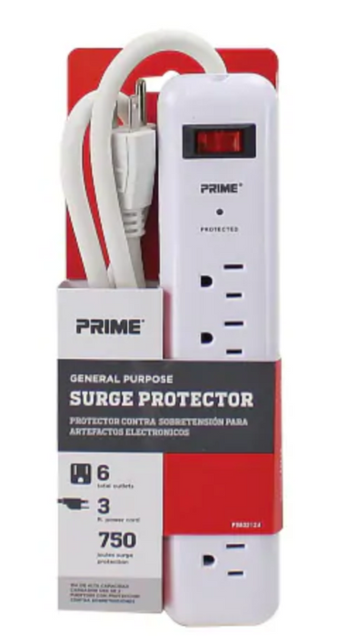 Prime 6-Outlet General Purpose Surge Protector  HH